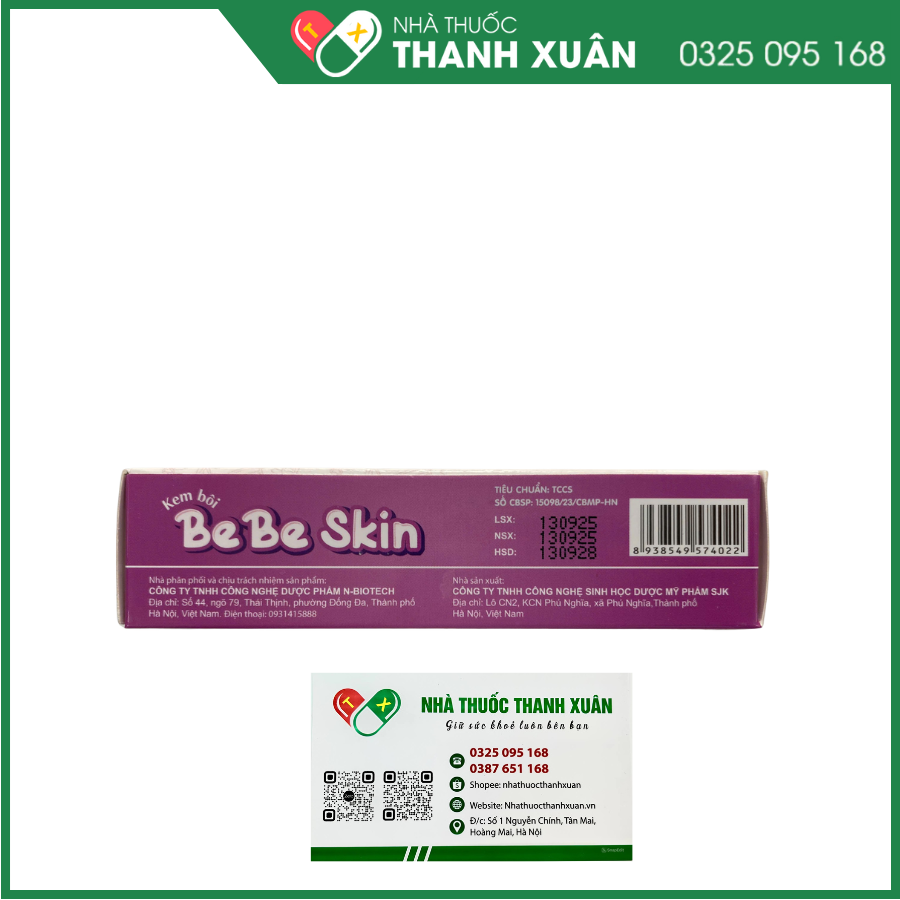 Kem bôi Bebe Skin giúp dưỡng ẩm, làm mềm da, dịu da
